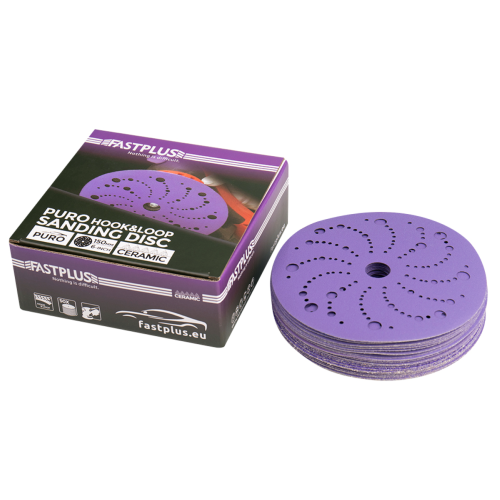 FASTPLUS Шлифовальные круги 150 мм, 119 отверстий, на липучке, серия BDL9, PURPLE (керамика)