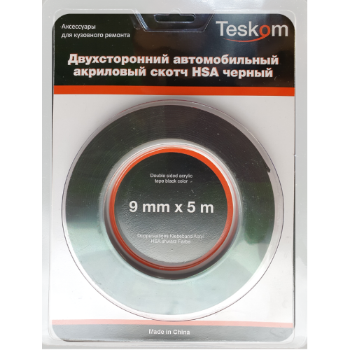 Двухсторонняя лента акриловая HSA, толщ. 1,1 mm, черная TESKOM